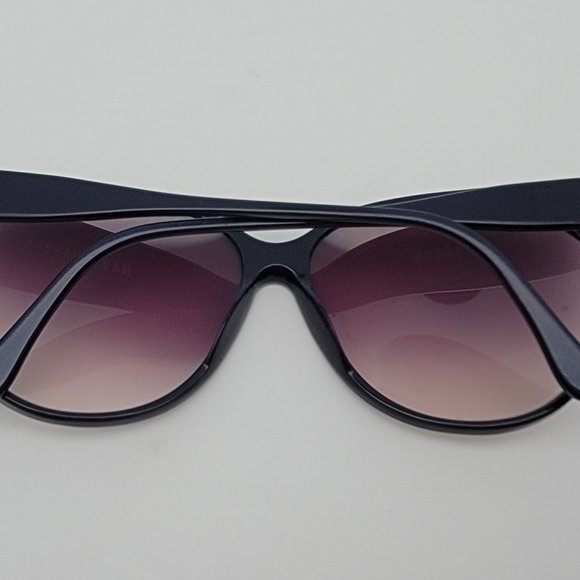 Sebastiano #600 Navy Marble Frame Purple Gradient Lens Vintage Sunglasses 62mm - Picture 9 of 12